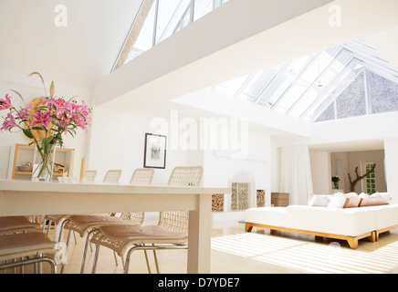 Moderna sala da pranzo e soggiorno Foto Stock