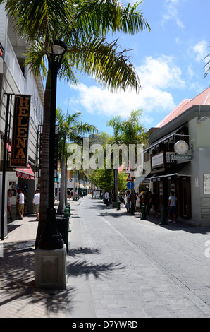 La vecchia strada di shopping in Philipsburg, San Maarten, Antille olandesi Foto Stock