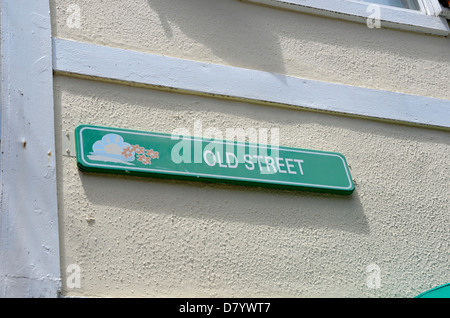 Old Street sign in Philipsburg, San Maarten, Antille olandesi Foto Stock