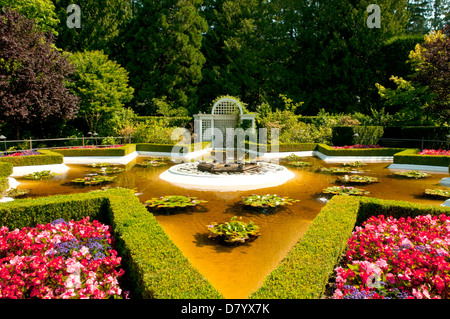 Fontana a stella, Butchart Gardens, Victoria, British Columbia, Canada Foto Stock