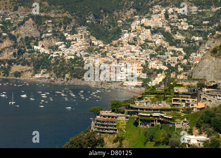 Positano e la Costiera Amalfitana, Campania, Italia Foto Stock