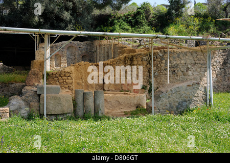 Italia, Lazio, Bolsena, antica città romana di Volsinii, area archeologica di Poggio Moscini, Domus del Ninfeo Foto Stock