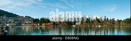 Queenstown e il Remarkables, Otago, Nuova Zelanda Foto Stock