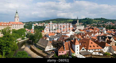 Centro storico di Cesky Krumlov, Bohemia Repubblica Ceca Foto Stock