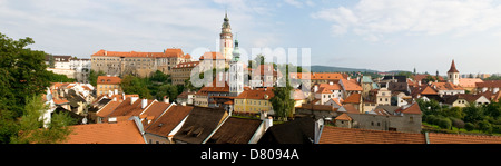 Castello di Cesky Krumlov e città, Bohemia Repubblica Ceca Foto Stock