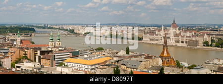 Il Fiume Danubio Panorama, Budapest, Ungheria Foto Stock