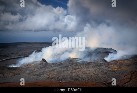 Vulcano scaricarsi, Kilauea, Hawaii, Stati Uniti Foto Stock