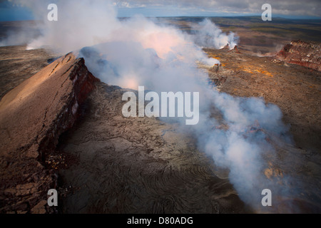 Vulcano scaricarsi, Kilauea, Hawaii, Stati Uniti Foto Stock