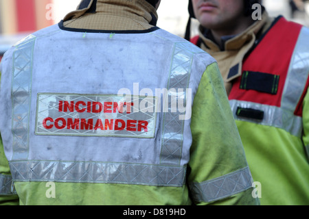 Incident Commander nel servizio antincendio. Foto Stock