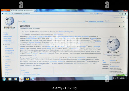 Immagine di un computer portatile che mostra la schermata Foto Stock