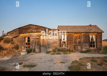 Prairie homestead con zolla tetto al Prairie Homestead monumento nazionale in Sud Dakota Foto Stock