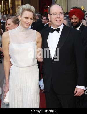 Il Principe Alberto II di Monaco e la principessa Charlene 84ma annuale di Academy Awards (Oscar) tenutosi presso il Teatro Kodak - Arrivi Los Foto Stock