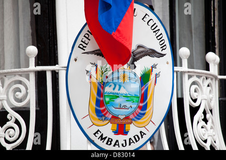 Julian Assange, Ecuador Embassy Foto Stock