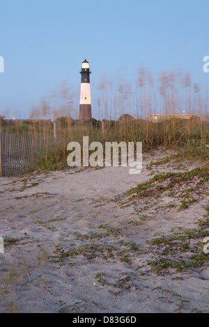 Faro di sunrise, Tybee Island, STATI UNITI D'AMERICA Foto Stock