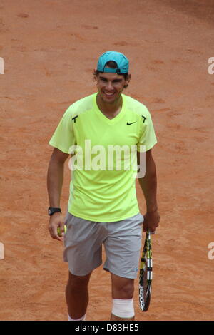Roma, Italia. 17 maggio 2013 Rafael Nadal pratica presso le ATP Masters. Credito: Gari Wyn Williams / Alamy Live News Foto Stock