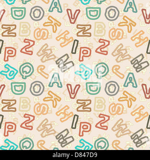 Le lettere in stile vintage - pattern per la scuola di didattica tema Foto Stock
