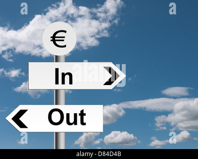Euro decisione di crisi - in dentro o in fuori Foto Stock