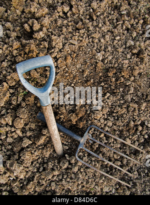 Terreno roccioso - giardiniere dato il massimo! Foto Stock