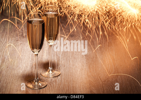 Flauti di champagne Foto Stock