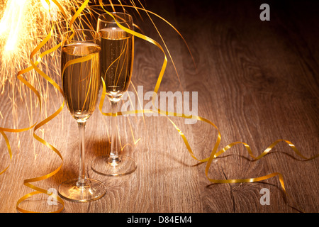 Flauti di champagne Foto Stock