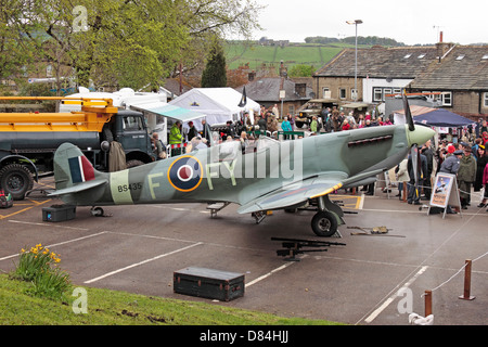 Haworth 40's Weekend Spitfire Display Foto Stock