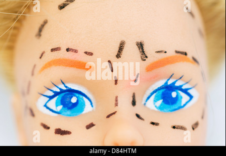 Doll Face lifting close-up Foto Stock