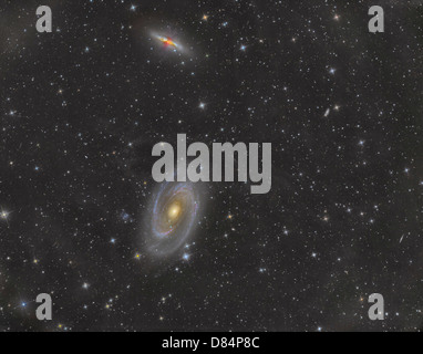 Cigar Galaxy e di Bode galassia nella costellazione dell'Orsa Maggiore. Foto Stock