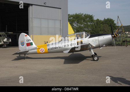 Un DHC-1 Scoiattolo striado trainer, aeromobili utilizzati dai portoghesi Air Force come un aliante rimorchiatore, Sintra, Portogallo. Foto Stock