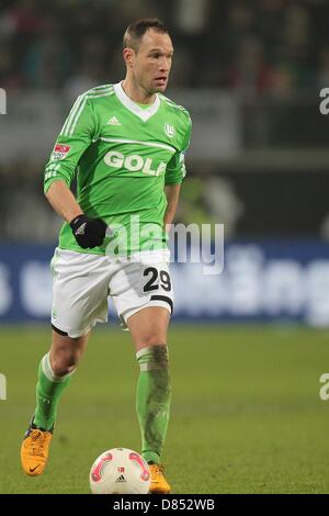 Jan Polak (Wolfsburg), 15 febbraio 2013 - Calcio : Bundesliga match tra VfL Wolfsburg 0-2 FC Bayern Munchen a Arena Volkswagen a Wolfsburg, in Germania. (Foto di AFLO) Foto Stock