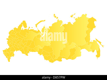 Mappa vettoriale della Federazione Russa Foto Stock