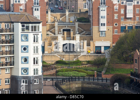 Appartamenti a North Shields nei pressi di Newcastle, Regno Unito. Foto Stock