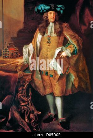 Carlo VI Imperatore del Sacro Romano Impero (1685-1740) dipinta da Johann Gottfried Auerbach circa 1735 Foto Stock