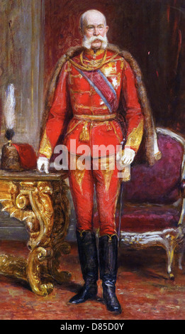 L'imperatore Francesco Giuseppe d'Austria (1830-1916) in uniforme ungherese Foto Stock