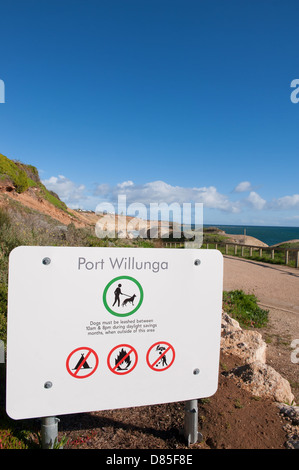 La passerella al porto Willunga Beach in South Australia Foto Stock