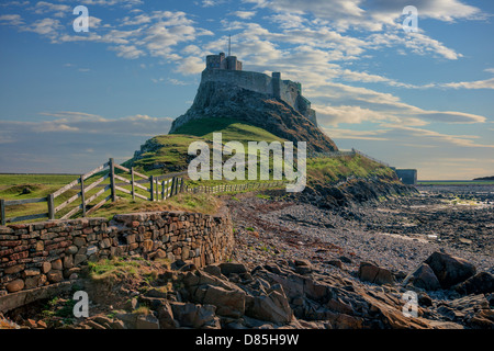 Lindisfarne Castle, Isola Santa, Northumberland, England, Regno Unito Foto Stock