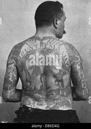 Frank de Burgh, uomo tatuato, 1897 Foto Stock