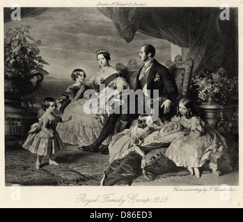Regina Vittoria con Alberto e cinque figli Foto Stock
