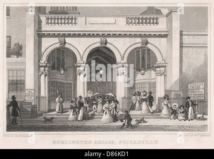 Londra - Burlington Arcade, Piccadilly - 1828 Foto Stock