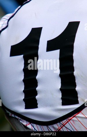 Numero tre maglietta di rugby Foto Stock