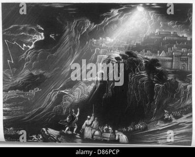 Giosuè comanda il sole e la luna a Gibeon. Foto Stock