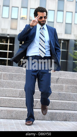 Bradley Cooper riprese sulla posizione dell' American Hustle'. New York, 17.05.2013 Foto Stock