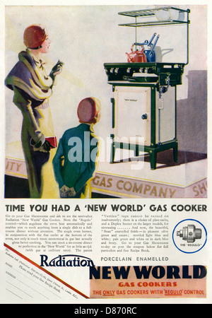Annuncio per Radiation New World gas Cooker Foto Stock