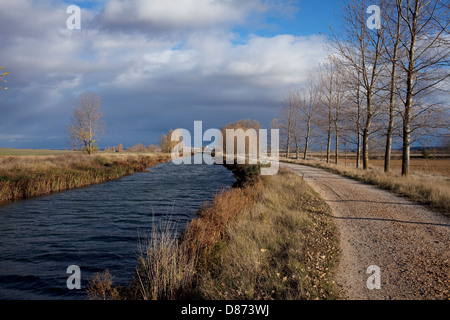 Canal di Castilla lungo il cammino di San Giacomo Foto Stock