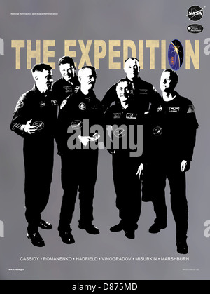 Expedition 35 equipaggio poster.jpg Foto Stock