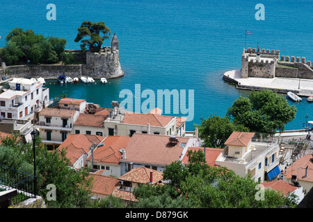 Porto di Nafpaktos Foto Stock