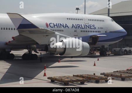 China Airlines Jumbo 747 dall'Aeroporto Changi di Singapore Foto Stock