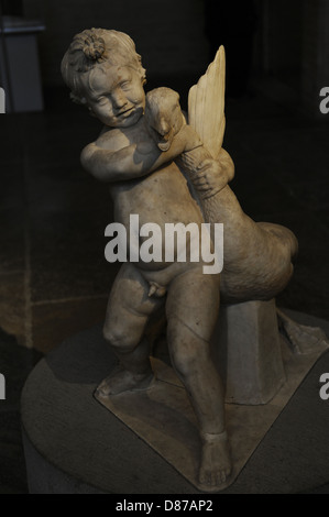 Ragazzo con l'oca. Scultura romana dopo l'originale di circa il III secolo A.C. Glyptothek. Monaco di Baviera. Germania. Foto Stock