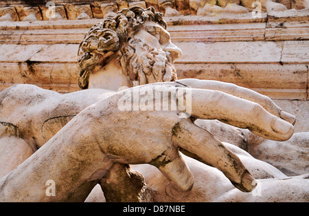 Statua di Tiberinus, Roma, Italia Foto Stock