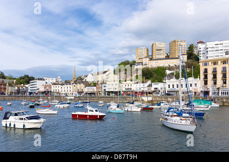 Torquay, Devon, il porto con le barche Foto Stock