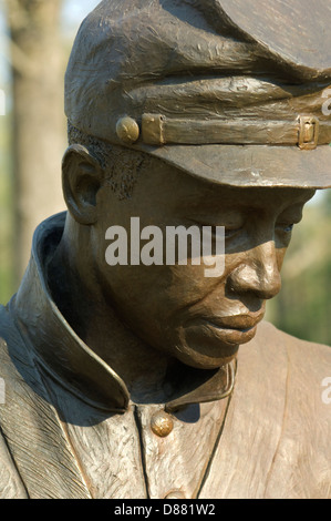 Statua di schiavi liberati in Alabama 1° Reggimento colorati, a livello di Unione europea dell'armata di contrabbando Camp in Corinto Missippi, 1863. Fotografia digitale Foto Stock